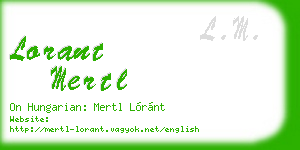 lorant mertl business card